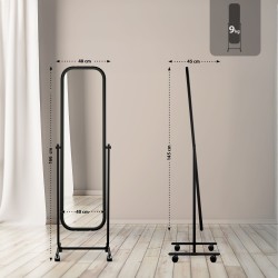 Espejo de pie cuadrado negro Medusa