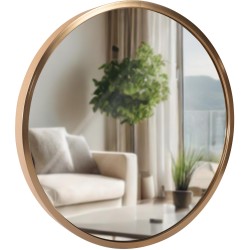 Espejo de pared Elsie S, oro mate