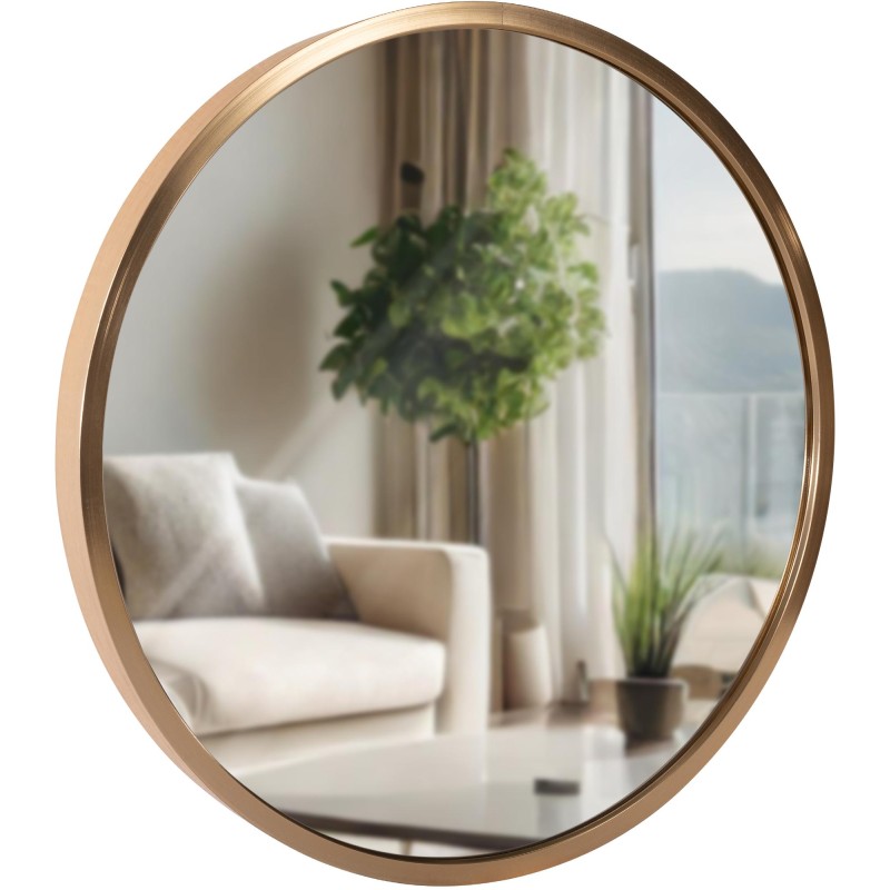 Espejo de pared Elsie S, oro mate