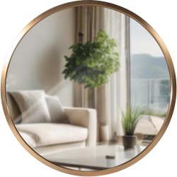 Espejo de pared Elsie S, oro mate