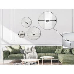 Espejo de pared plateado de Elsie S