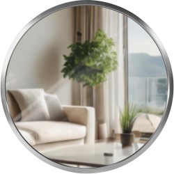 Espejo de pared plateado de Elsie S