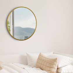 Espejo de pared Elsie M, acabado dorado brillante