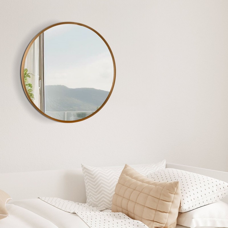 Espejo de pared Elsie M, oro mate