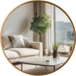 Espejo de pared Elsie M, oro mate