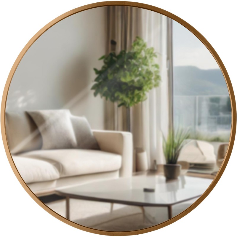 Espejo de pared Elsie M, oro mate