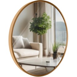 Espejo de pared Elsie M, oro mate