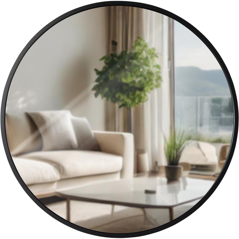 Espejo de pared Elsie M, negro