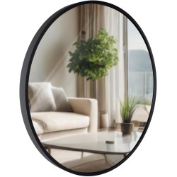 Espejo de pared Elsie M, negro