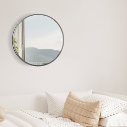 Espejo de pared plateado Elsie M