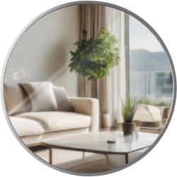 Espejo de pared plateado Elsie M