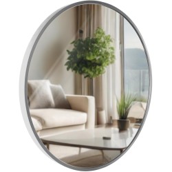 Espejo de pared plateado Elsie M