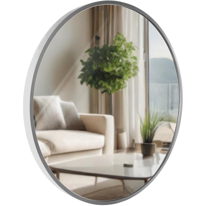 Espejo de pared plateado Elsie M