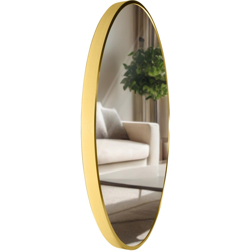 Espejo de pared Elsie L, acabado dorado brillante