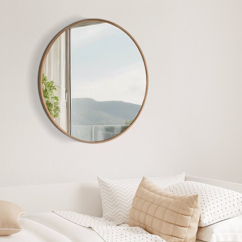 Espejo de pared Elsie L, dorado mate