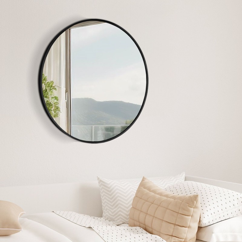 Espejo de pared Elsie L, negro