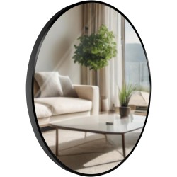 Espejo de pared Elsie L, negro