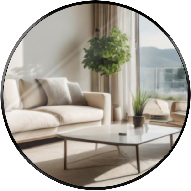 Espejo de pared Elsie L, negro