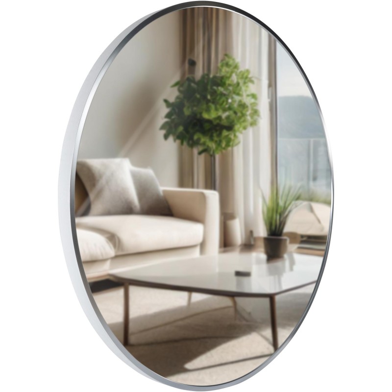 Espejo de pared plateado Elsie L