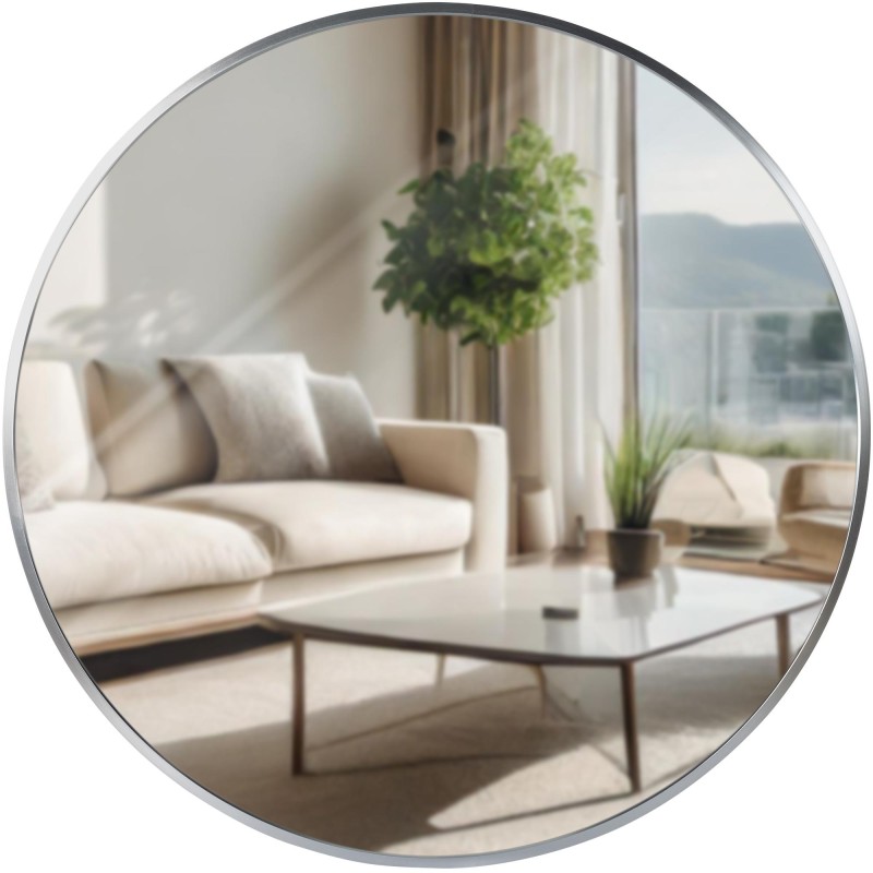 Espejo de pared plateado Elsie L