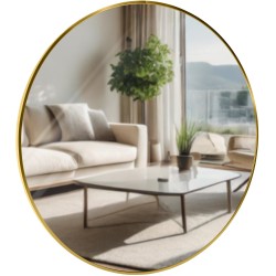 Espejo de pared Elsie XL, acabado dorado brillante