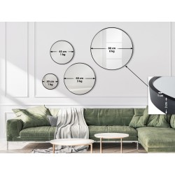 Espejo de pared Elsie XL, negro