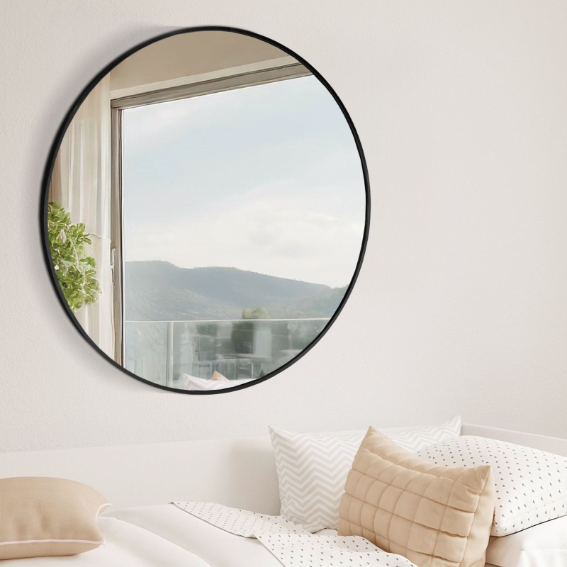 Espejo de pared Elsie XL, negro