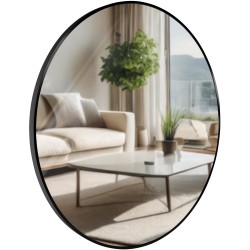 Espejo de pared Elsie XL, negro