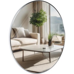 Espejo de pared plateado Elsie XL