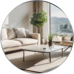 Espejo de pared plateado Elsie XL