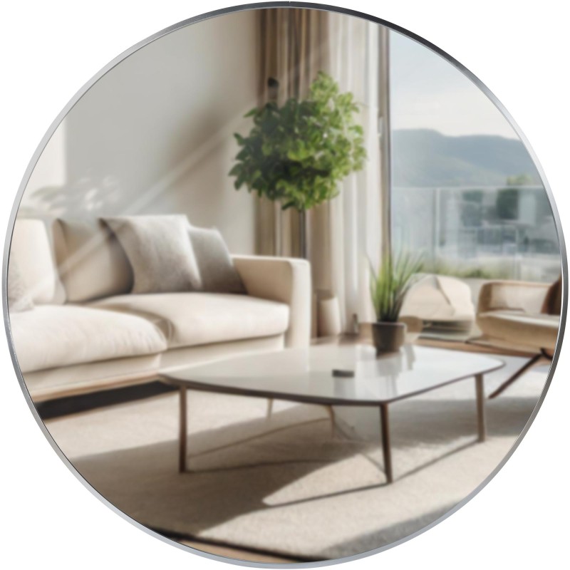 Espejo de pared plateado Elsie XL