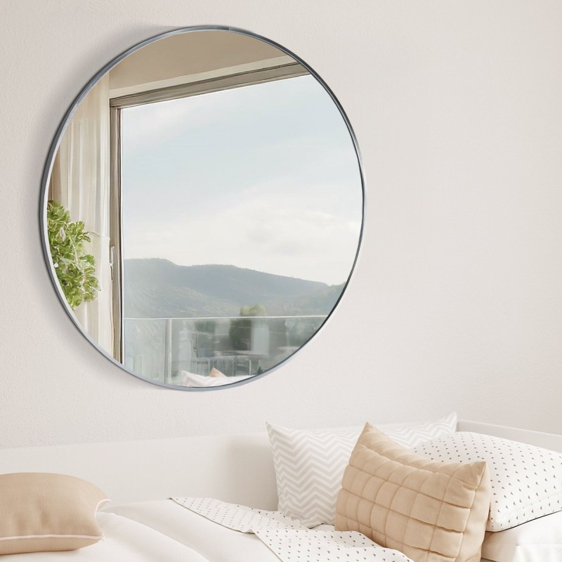 Espejo de pared plateado Elsie XL