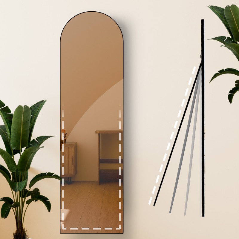 Espejo Moline 140x40 cm negro mate