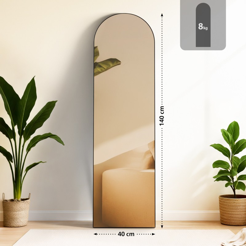 Espejo Moline 140x40 cm negro mate