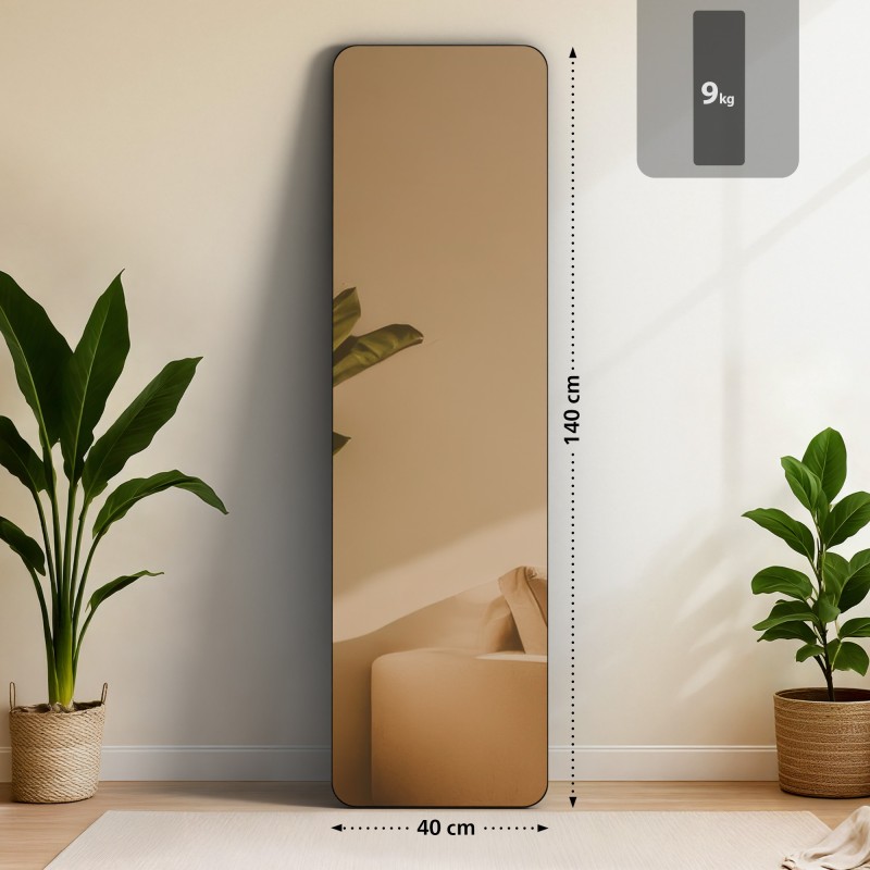 Espejo Gurnee 140x40 cm negro mate