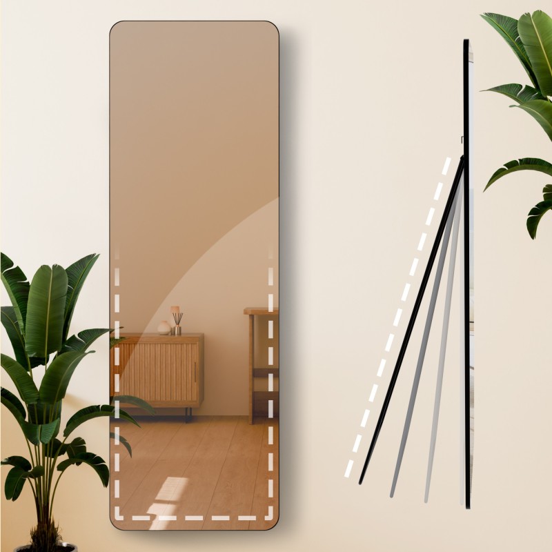 Espejo Gurnee 150x50 cm negro mate