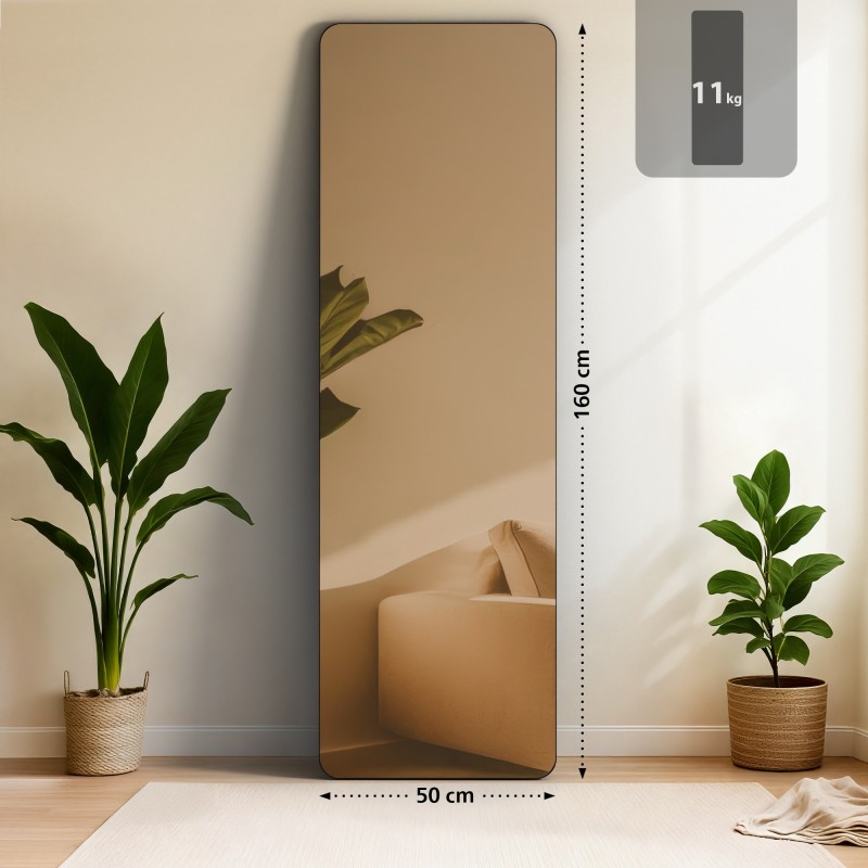 Espejo Gurnee 160x50 cm negro mate