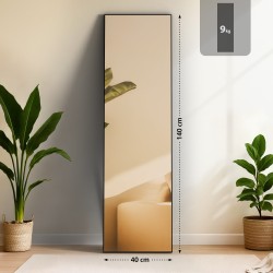 Espejo Benicia 140x40 cm negro mate