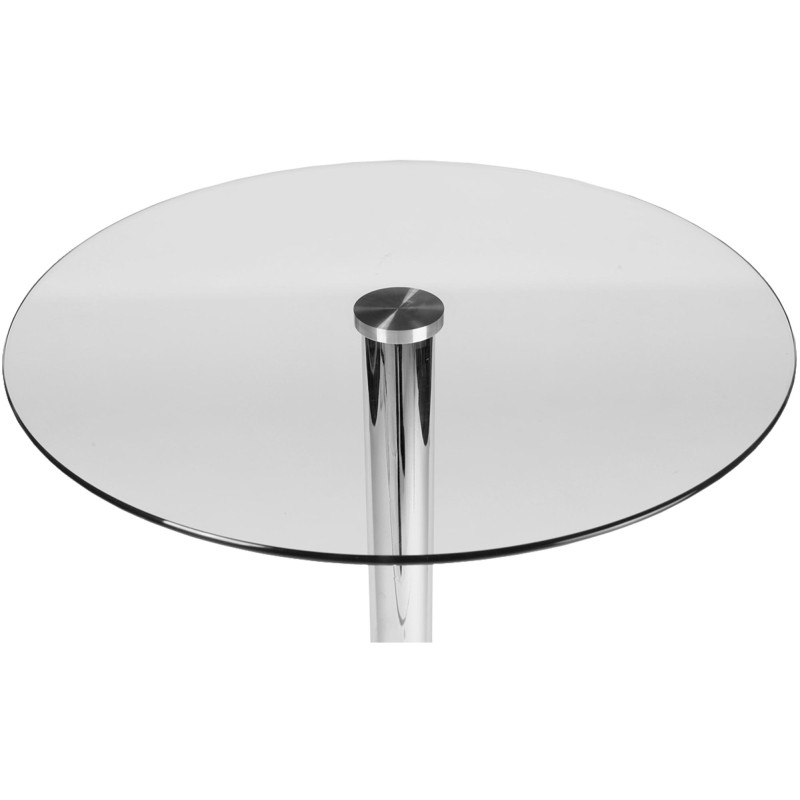 Mesa redonda de cristal, 105 cm, cristal transparente