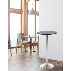 mesa de bar redonda negra