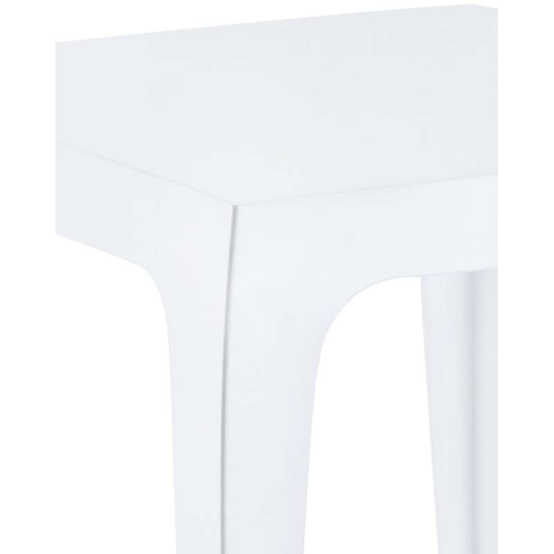 Mesita auxiliar Queen, blanca brillante