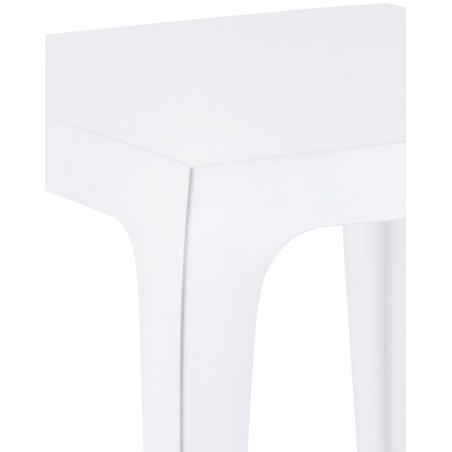 Mesita auxiliar Queen, blanca brillante