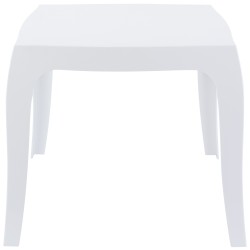 Mesita auxiliar Queen, blanca brillante