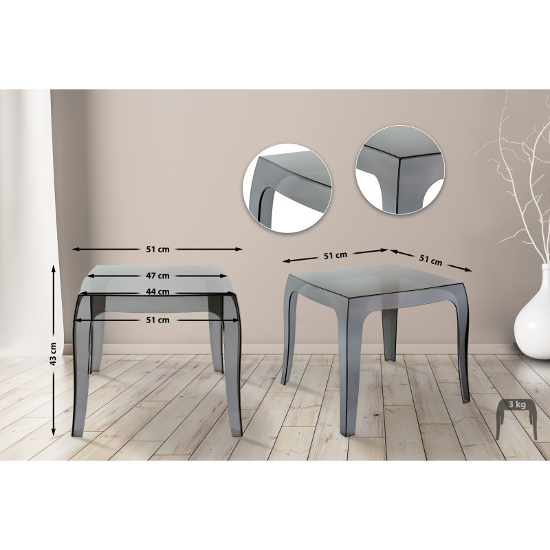 Mesita auxiliar Queen, negra