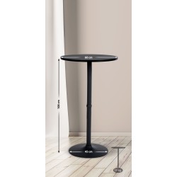 Mesa de bar redonda negra/negra