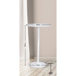 mesa de bar redonda blanca