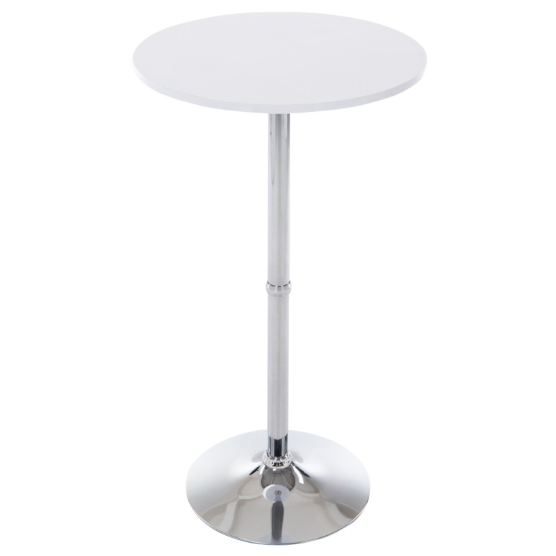 Juego de 2 mesas redondas con patas, blanco mate