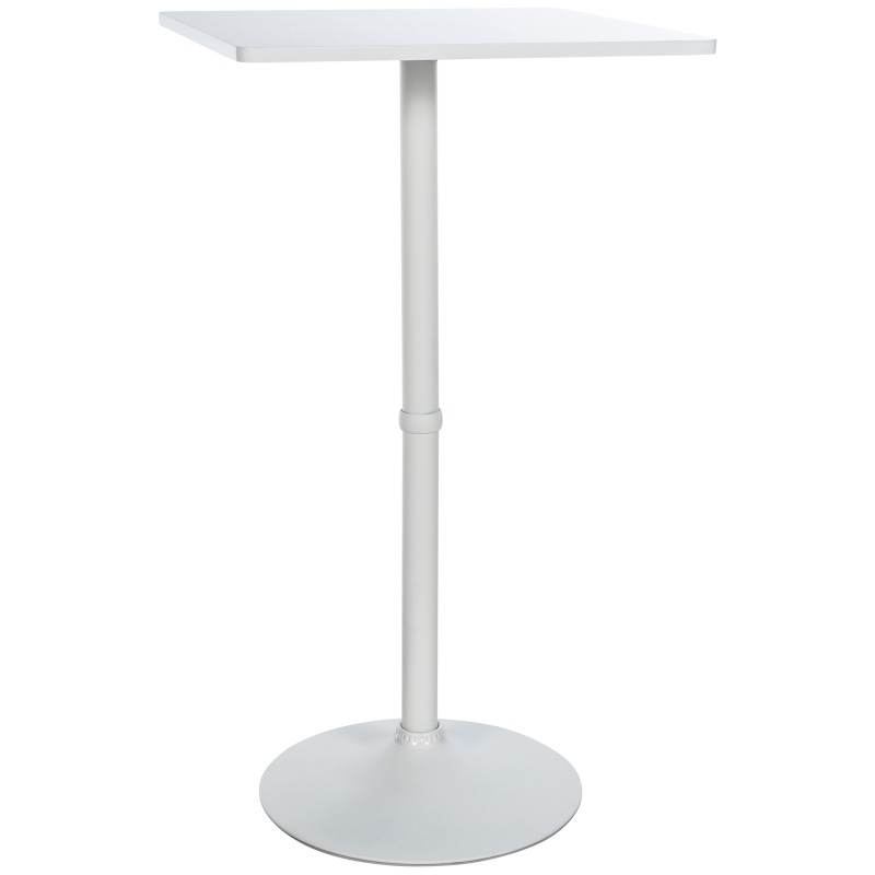 Mesa alta cuadrada, blanca/blanca