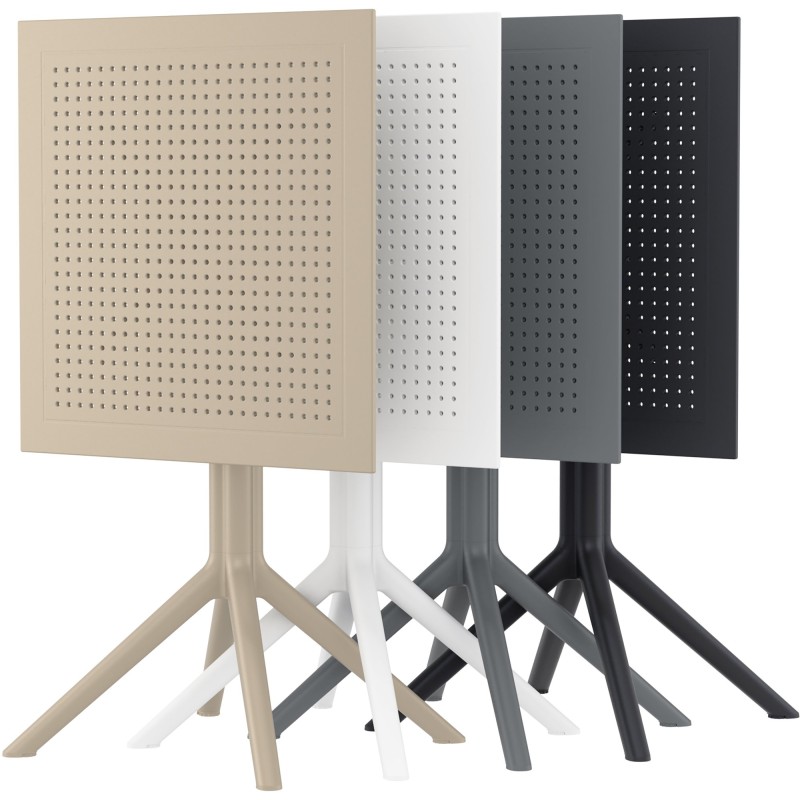 mesa plegable rectangular blanca cielo