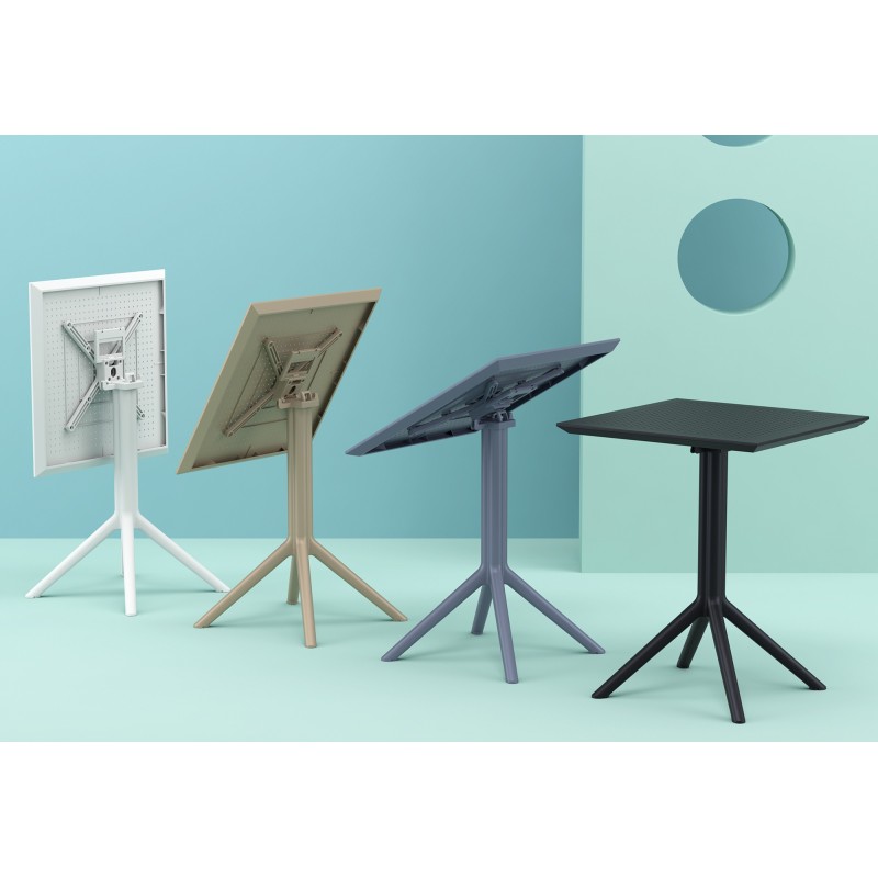 mesa plegable rectangular blanca cielo